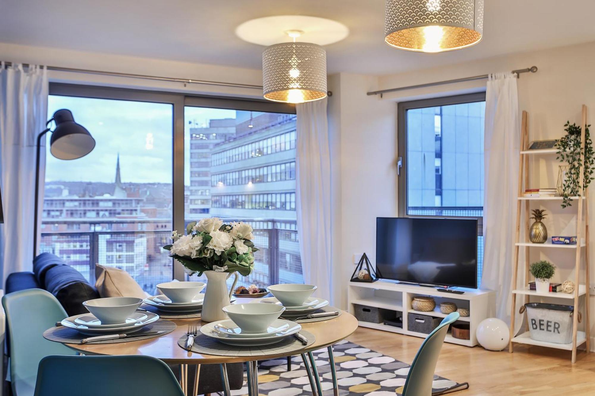 Skyview Apartment By Noknokstay - City Centre With Parking - Group, Family, Business シェフィールド エクステリア 写真