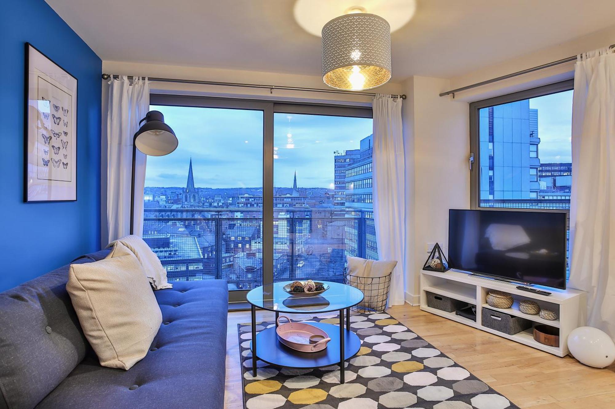 Skyview Apartment By Noknokstay - City Centre With Parking - Group, Family, Business シェフィールド エクステリア 写真